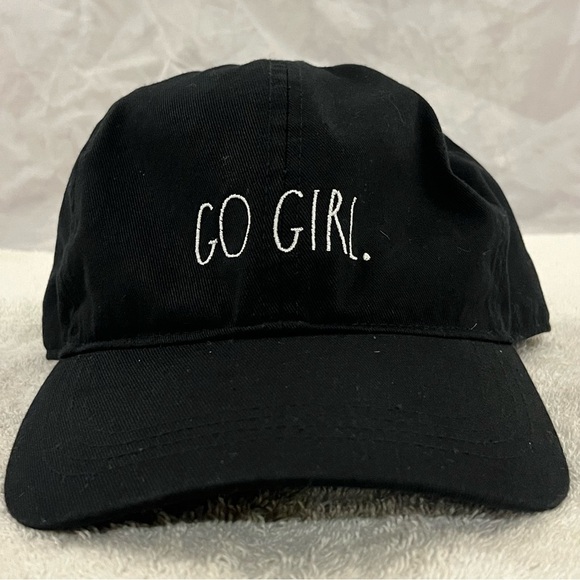 Rae Dunn's 'Go Girl' Adjustable Black Ball Cap - Picture 2 of 13